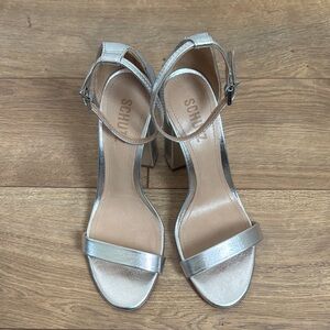 Schutz Silver Women's Heeled Sandals